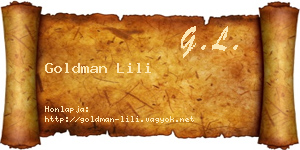 Goldman Lili névjegykártya